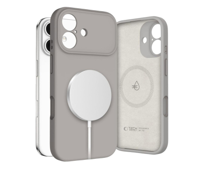 Etui do telefonów TECH-PROTECT Silicone Magsafe do Iphone 17 Stone Grey 5906302330256